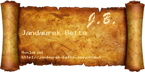 Jandaurek Betta névjegykártya